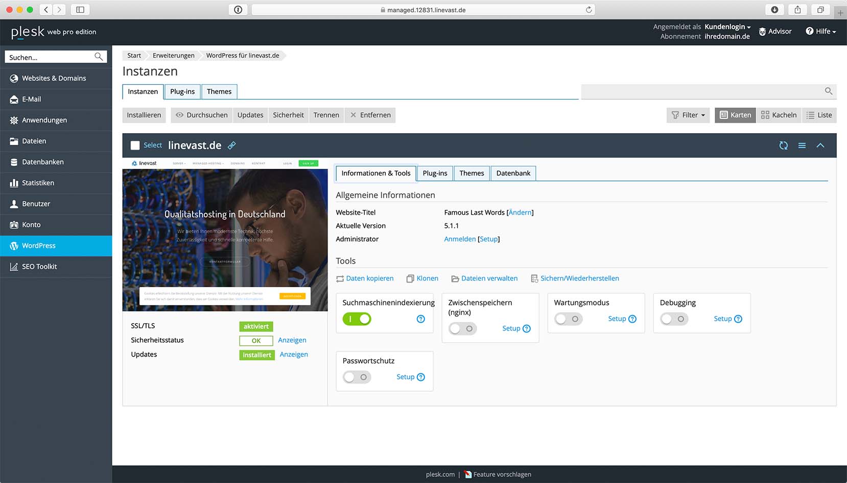 plesk screenshot