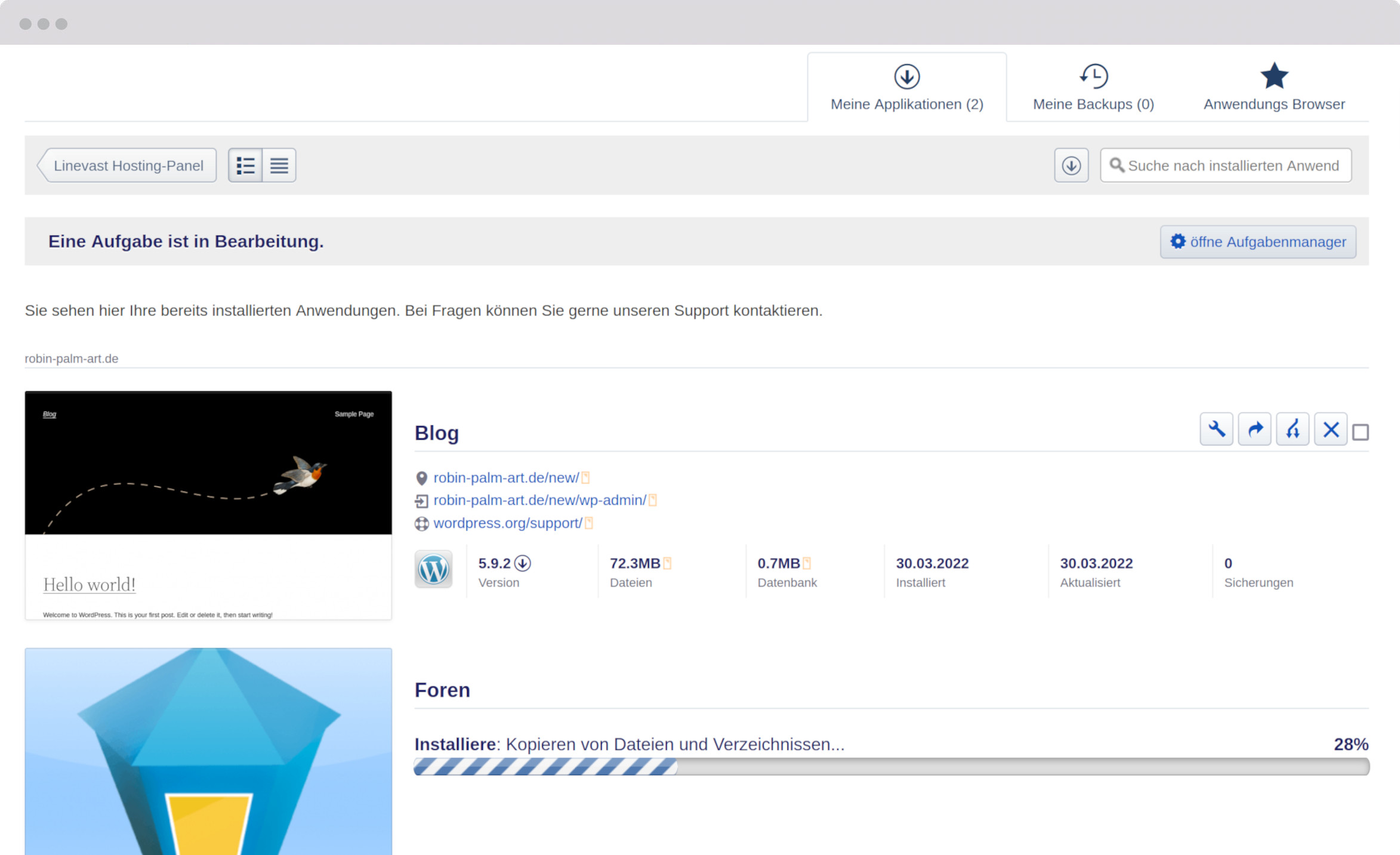 installatron screenshot