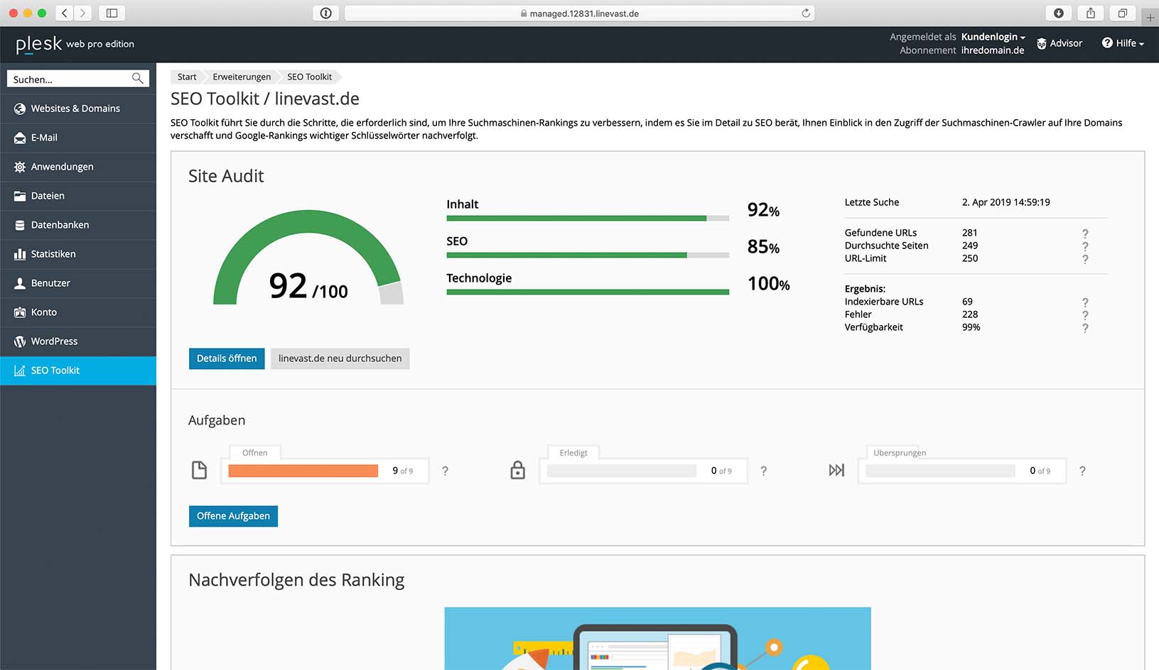 plesk screenshot