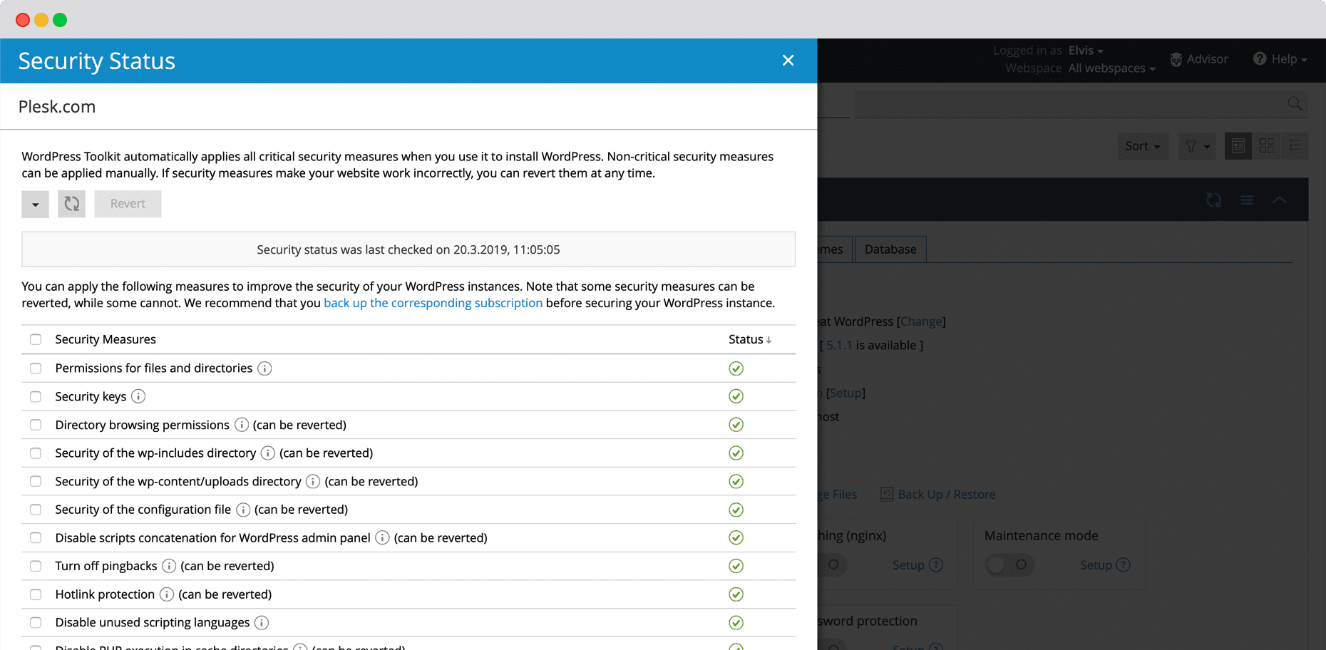 WordPress-Toolkit Security-Hardening und Sicherheits-Check